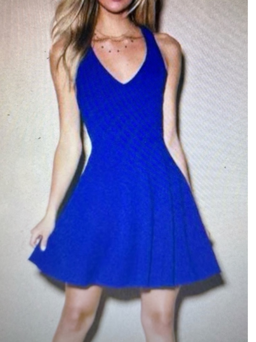 Lulus Katrina Royal blue strappy skater dress size medium